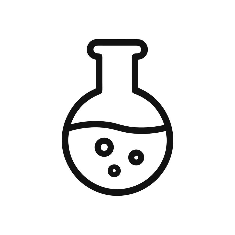 Scientific Flask Bubbling with Mystery. Icon symbol illustration vector