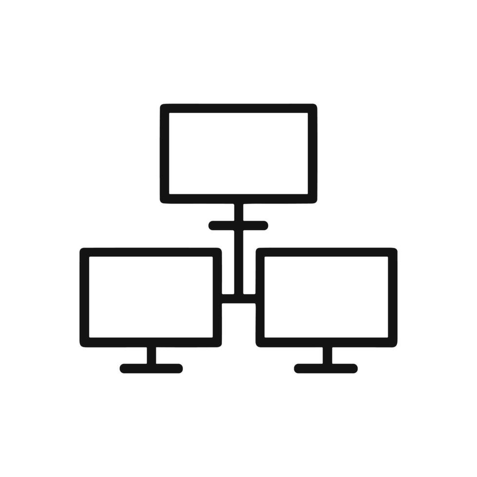 Connected screens in a diagram structure. Icon Symbol Illustration vector