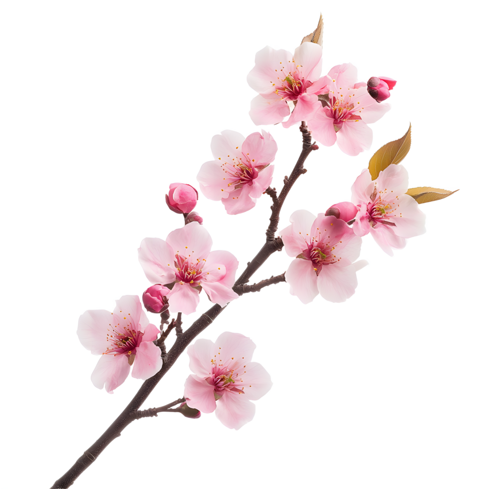 Delicate Pink Blossom Branch Against Transparent Background png