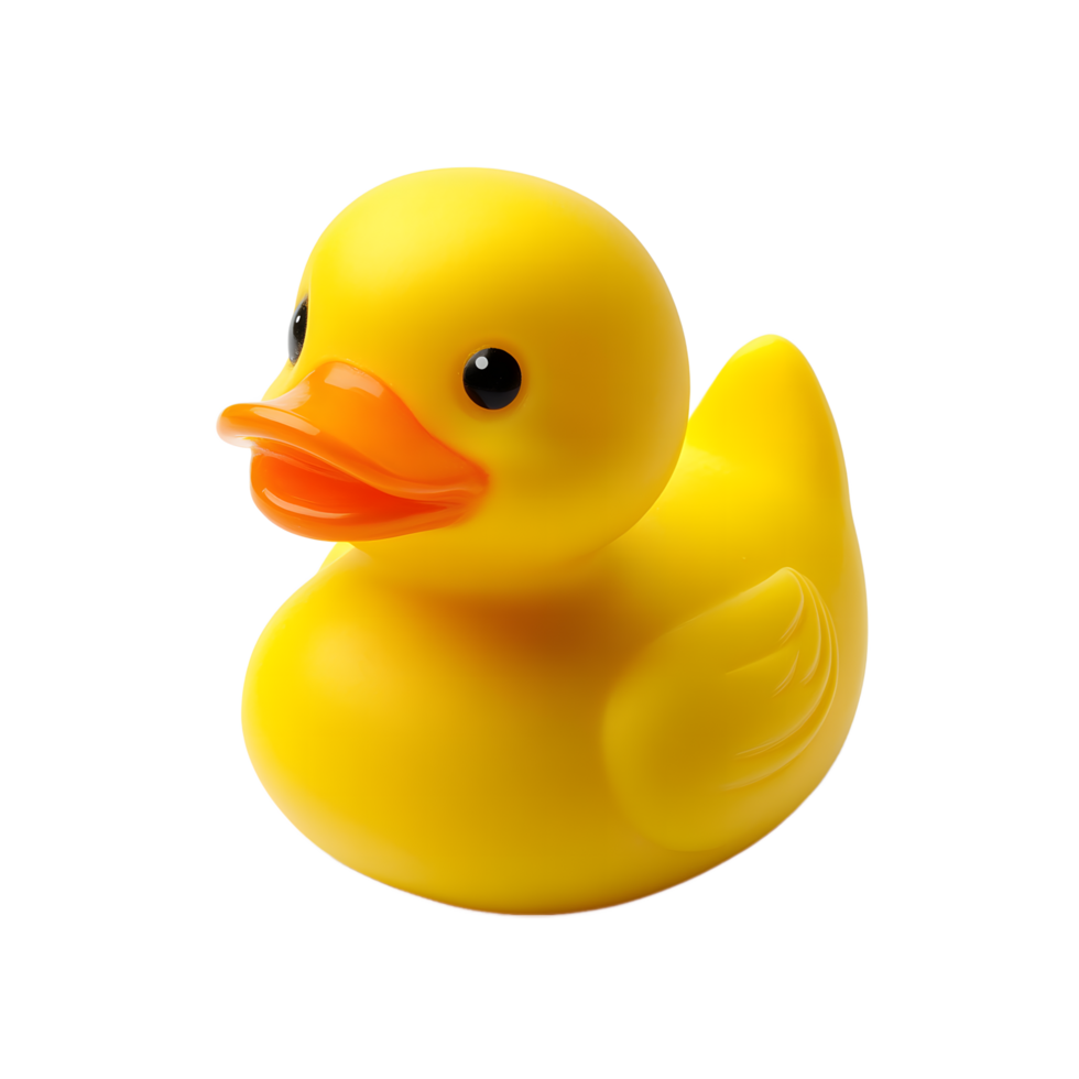 Vibrant Yellow Rubber Duck Isolated on Transparent Background png