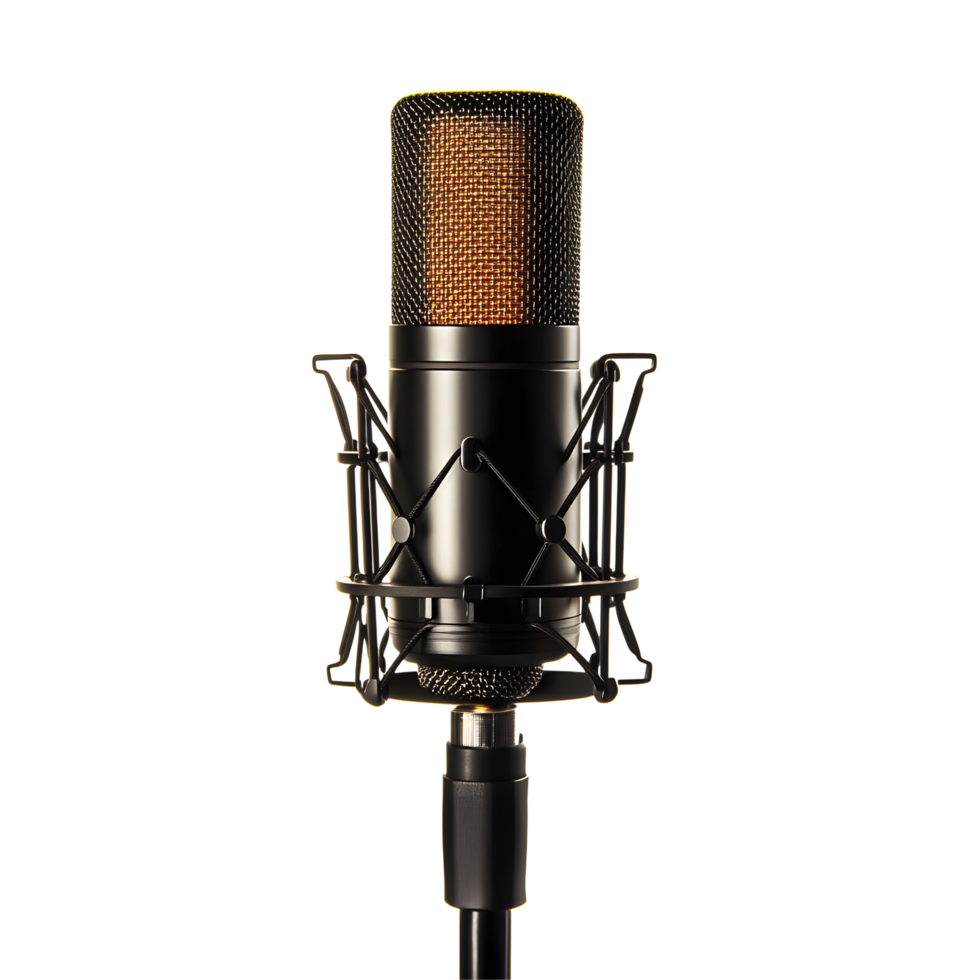 Professional Studio Microphone on Transparent Background png