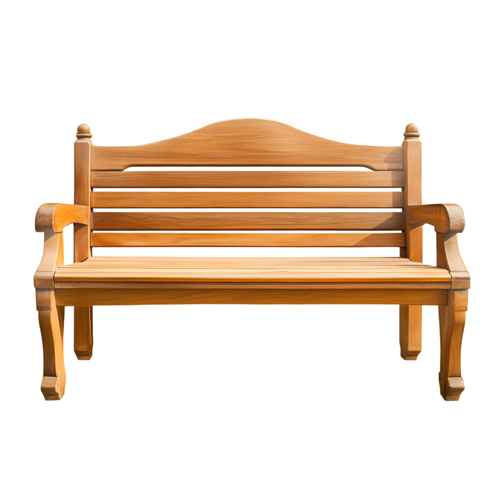 Empty Wooden Park Bench, Perfect for Outdoor Scenes png