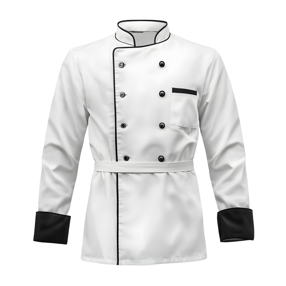 Professional White Chef Coat with Transparent Accent png