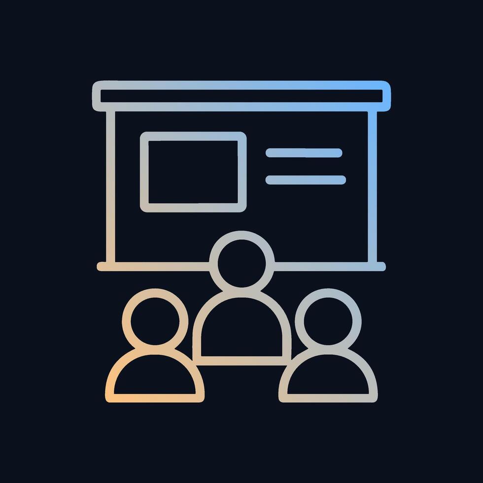 Presentation Outline with Attending Participants. Icon symbol illustration vector