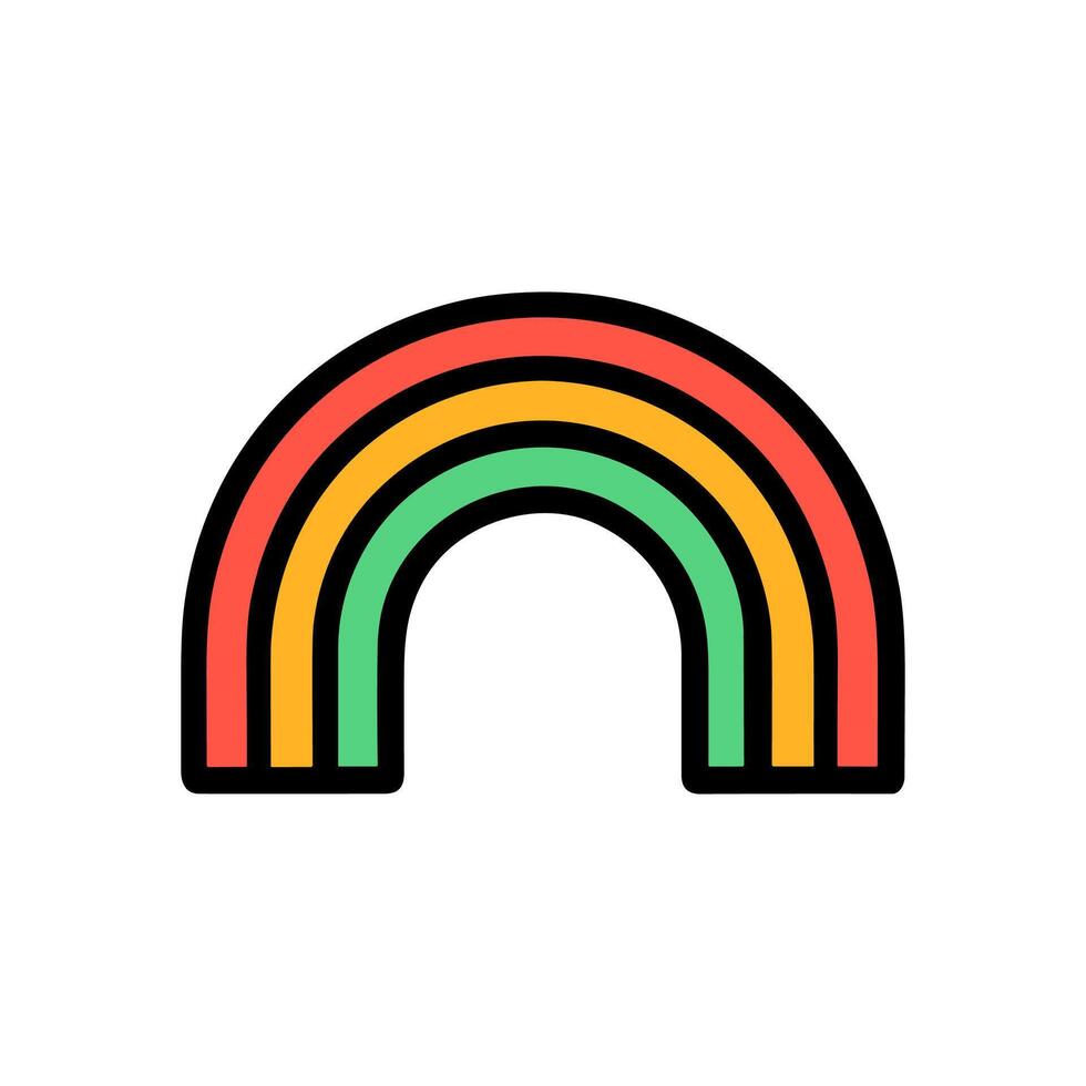 Colorful rainbow with cartoonish design. Icon symbol illustration vector