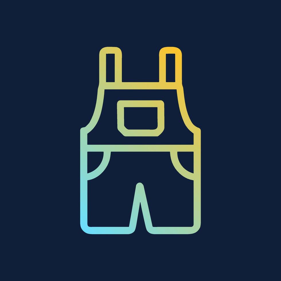 Outlined overalls a gradient fashion statement. Icon Symbol Illustration vector
