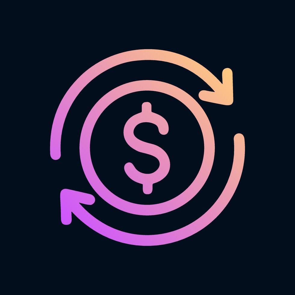 Rotating Dollar Symbol Currency Flow. Icon symbol illustration vector