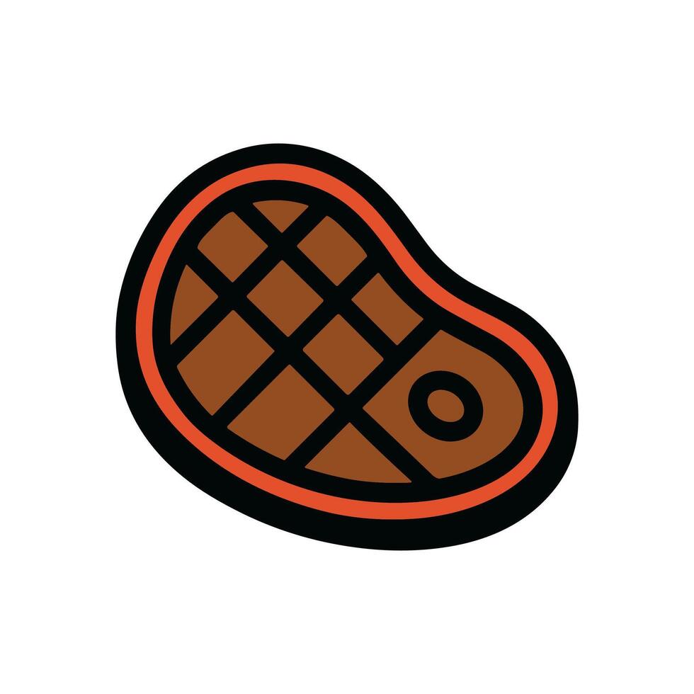 Grilled steak icon delicious meal. Icon Symbol Illustration vector