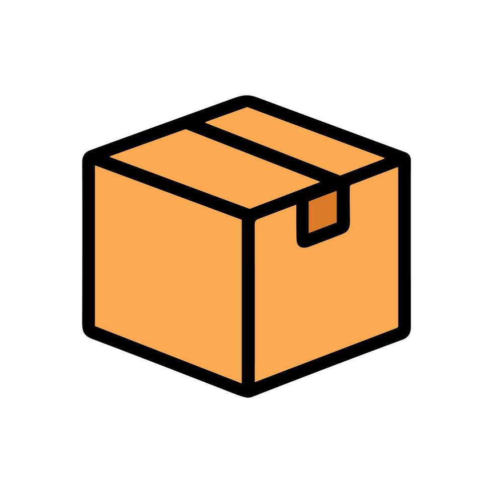 Orange cardboard box icon image. Icon symbol illustration vector