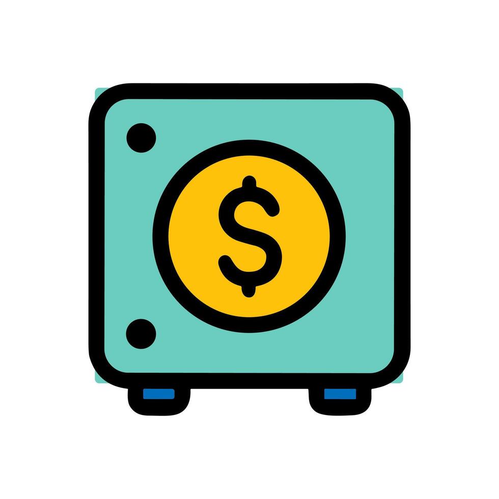 Secure savings A money safe. Icon symbol illustration vector