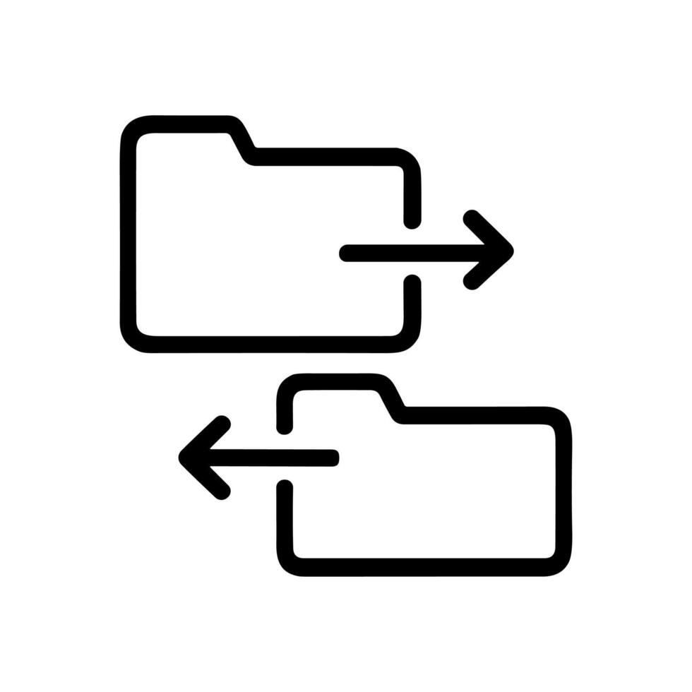 Exchanging folders with arrows illustration. Icon Symbol Illustration vector