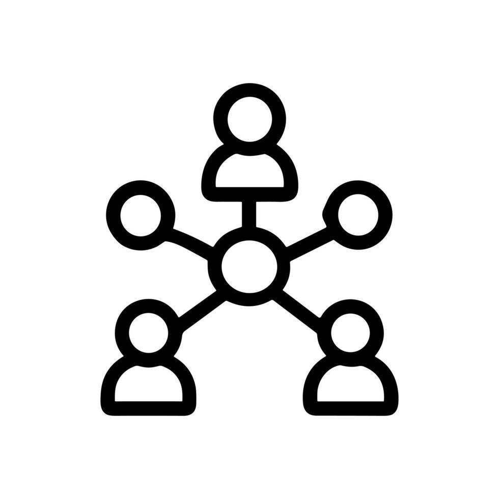 People connected organization networking diagram. Icon symbol illustration vector