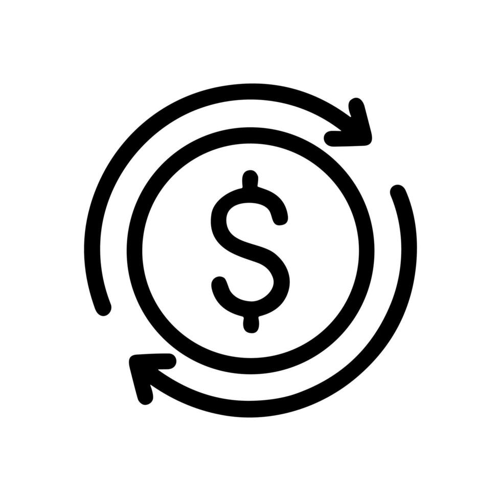 Circulating cash flow symbol outlined. Icon symbol illustration vector