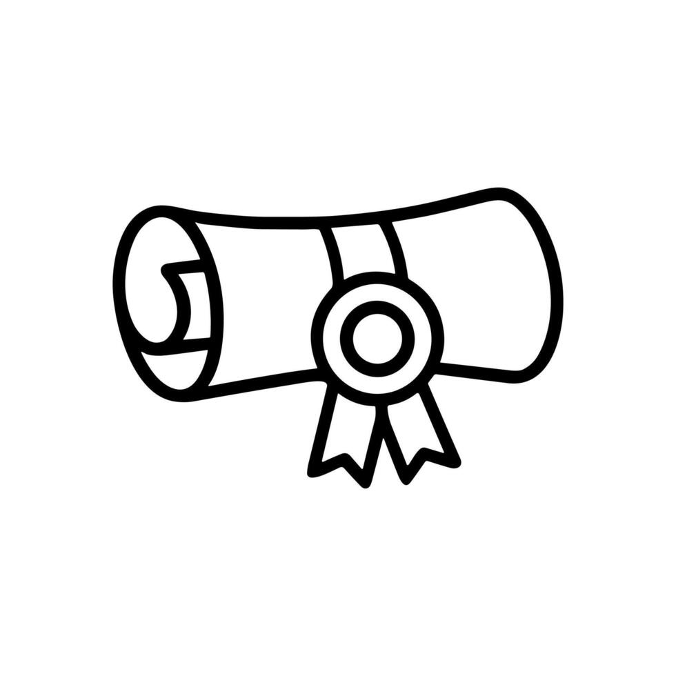 Diplomatic document scroll ribbon detail. Icon symbol illustration vector