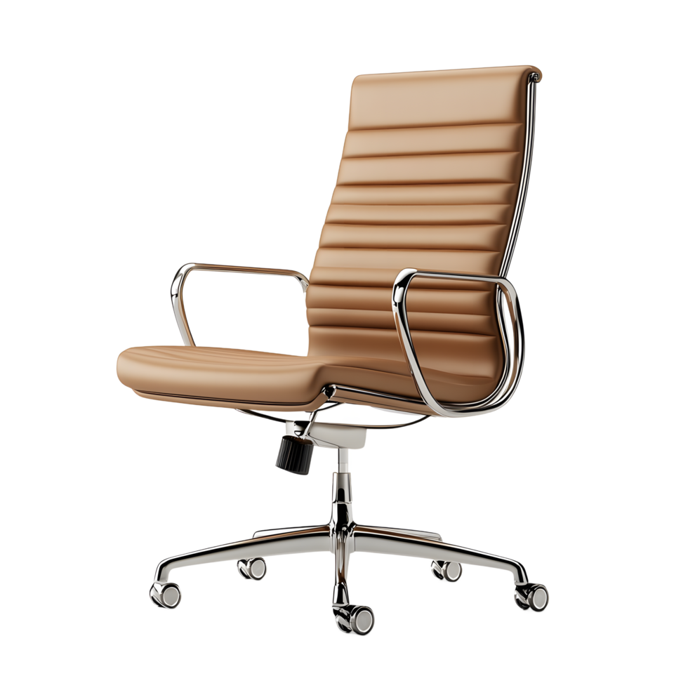 Modern Beige Leather Office Chair, Perfect for Corporate Spaces png