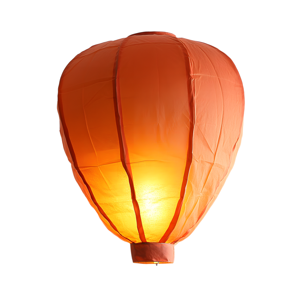 Illuminated Orange Lantern Against Transparent Background png