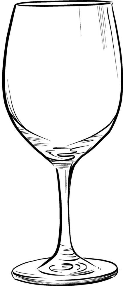 Hand drawn wine glass sketch vector