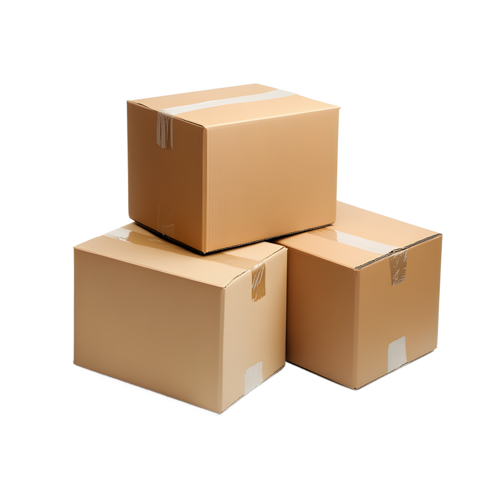 Stack of Cardboard Boxes Ready for Shipping png