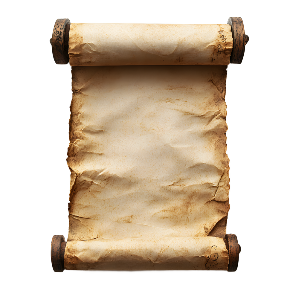 Antique Scroll of Aged Parchment, Perfect for Historical Themes png