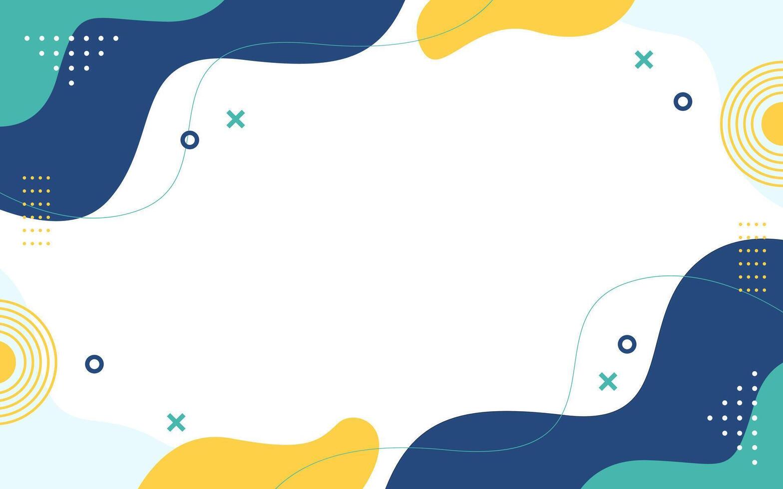 Abstract Blue Yellow Green Fluid Shapes Background Design Template vector