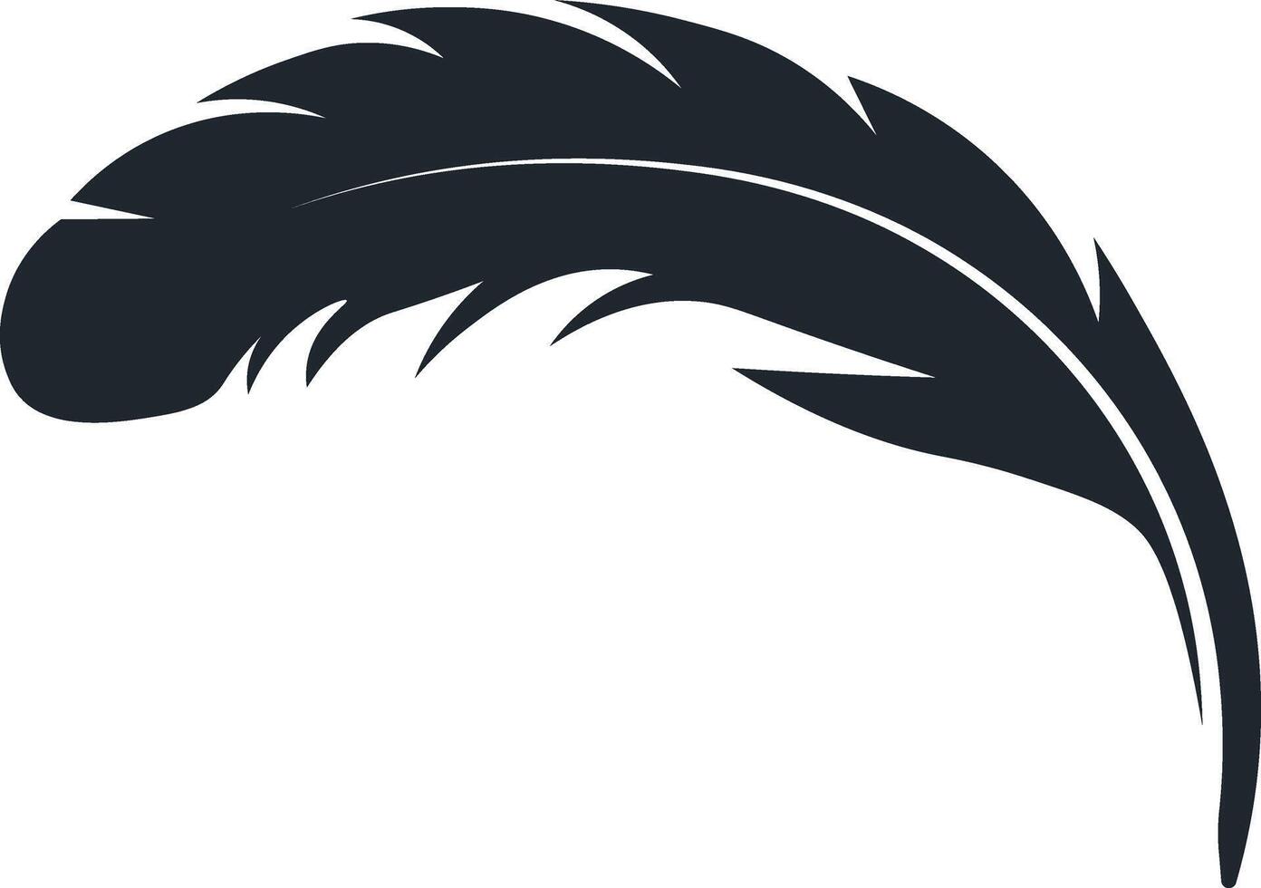 Black Feather Silhouette in Flat Design vector