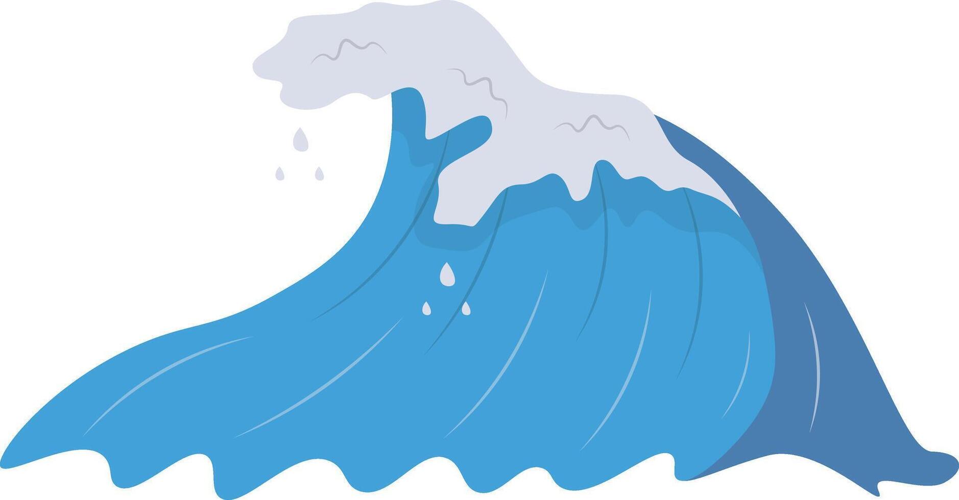 Summer Ocean Waves in Flat Design. vector