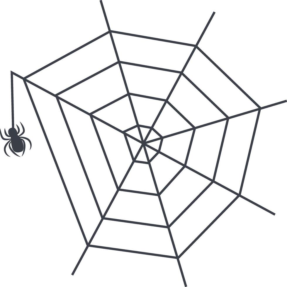 Spider Web Icon in Simple Decoration, Isolated on White Background vector