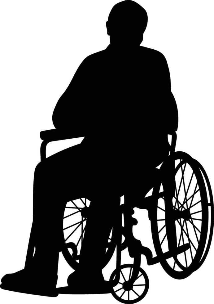 Silhouette of Disabled People in Wheelchair with Simple Design, Isolated Illustration vector