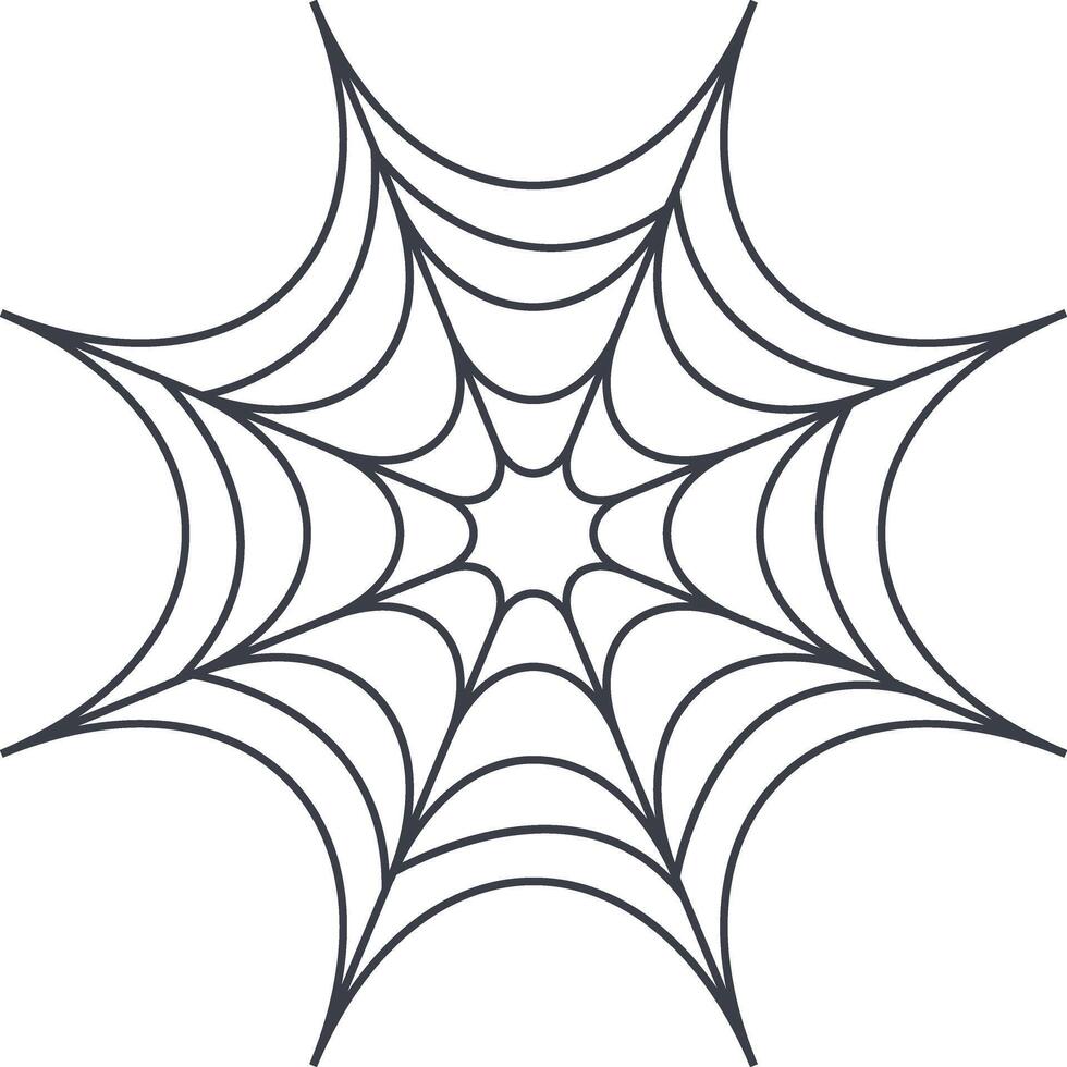 Spider Web Icon with Flat Design, Isolated on White Background. vector