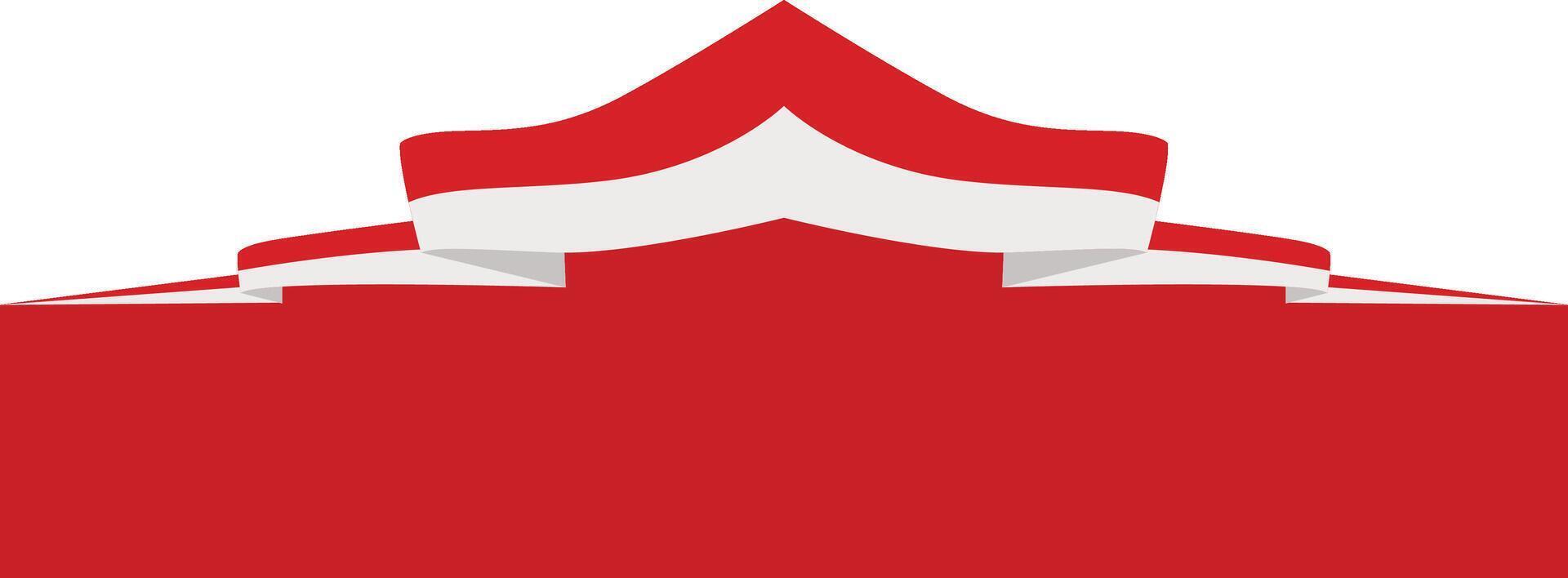Indonesia Flag Ribbon Border, Isolated on White Background. vector