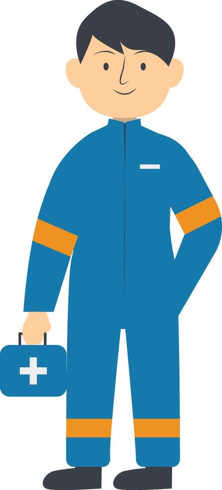 Professional Staff on Labour Day with Cartoon Shape vector