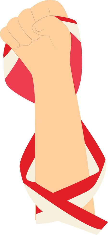 Hand Holding Indonesian Flag in Cartoon Design vector