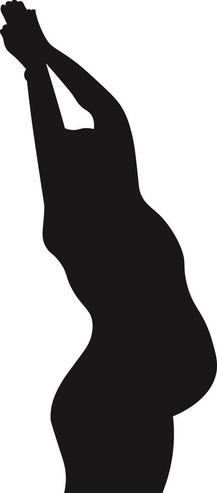 Pregnant Lady Silhouette with Flat Shape, vector