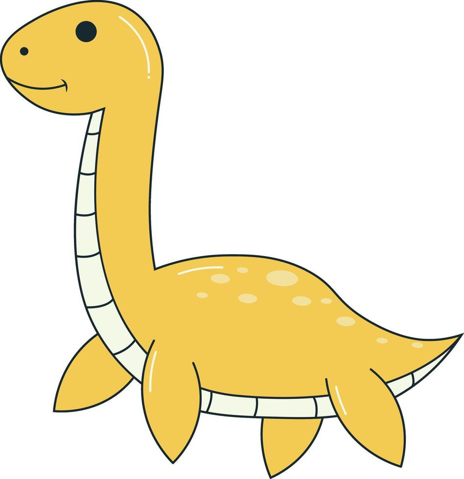 Dinosaurs Illustration in Flat Cartoon Design. vector