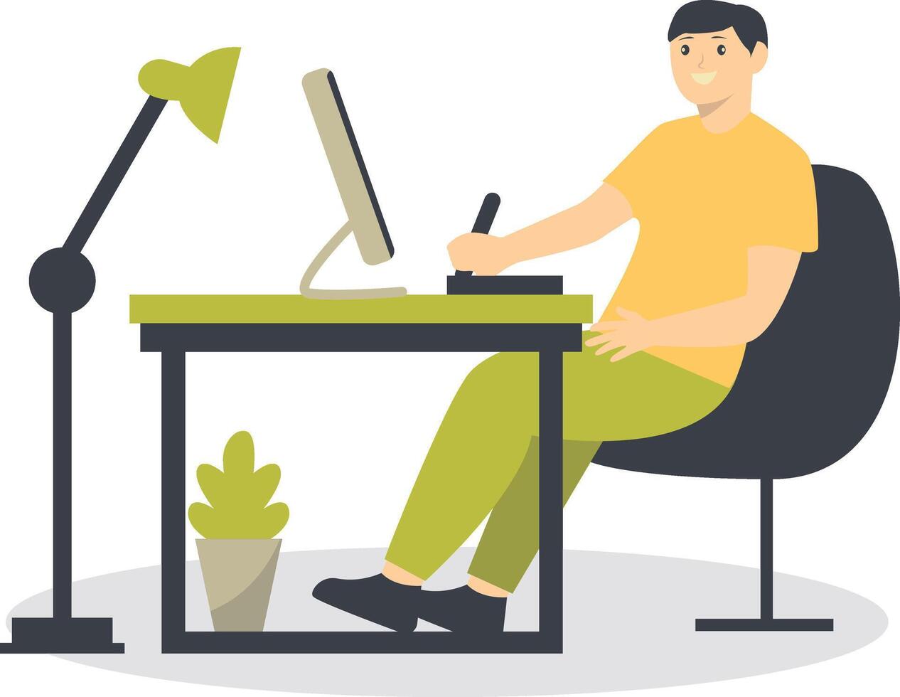 People Programmer Character. Isolated on White Background vector