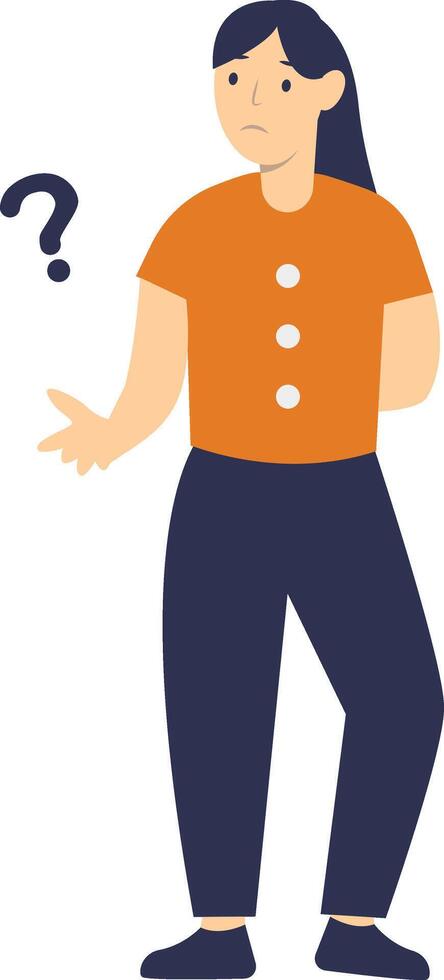 People Think and Ask Question with Flat Design vector