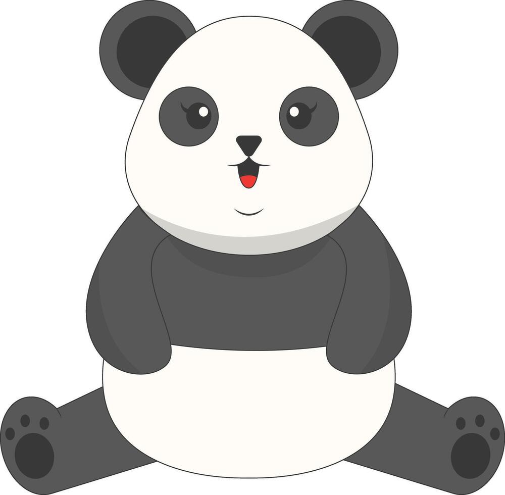 Cartoon Panda Illustration. Isolated on White Background vector