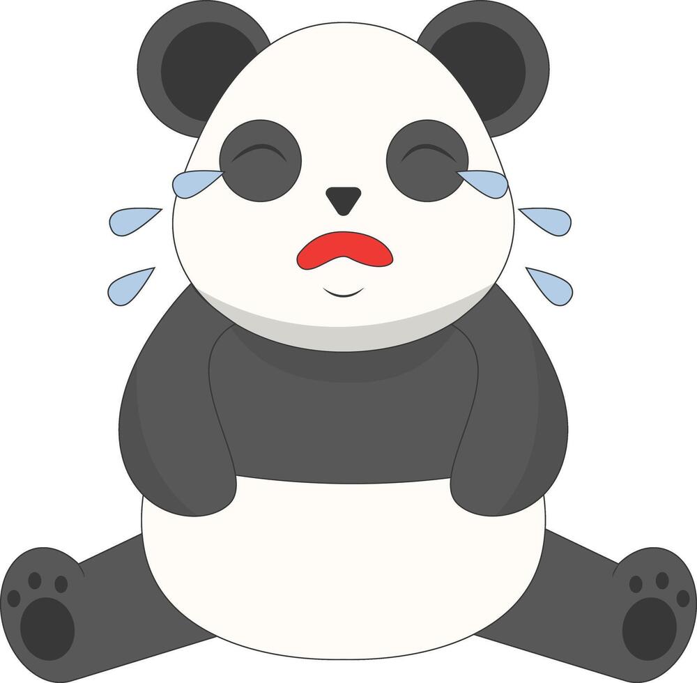Cartoon Panda Illustration Isolated on White Background vector