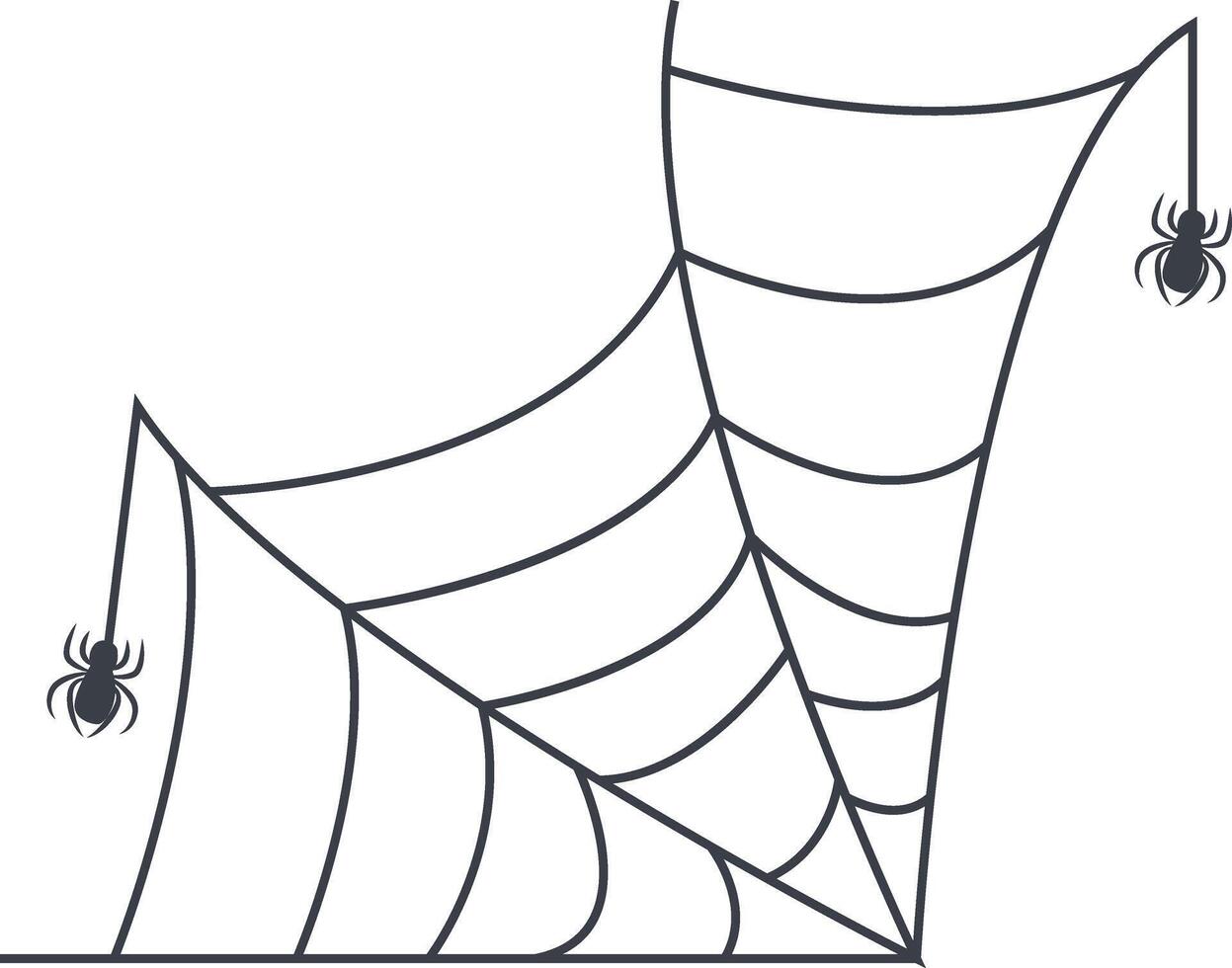 Spider Web Icon in Flat Design, vector