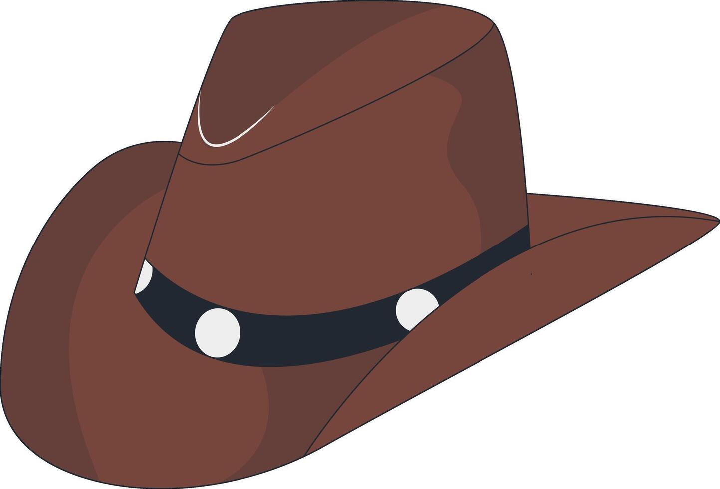 Wild West Cowboy Hat Illustration with Flat Cartoon Style. vector