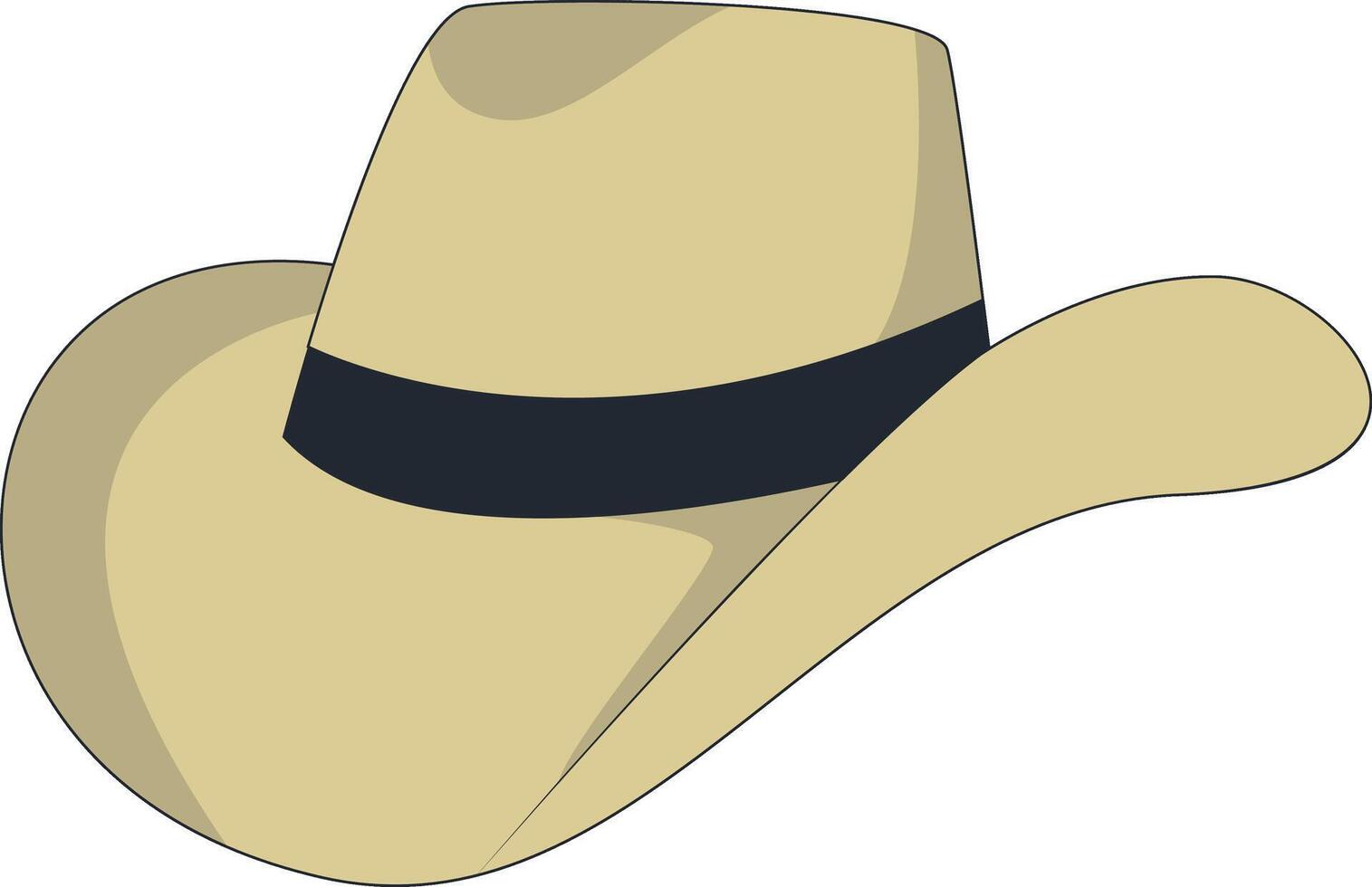 Wild West Cowboy Hat Illustration in Flat Cartoon Style. vector