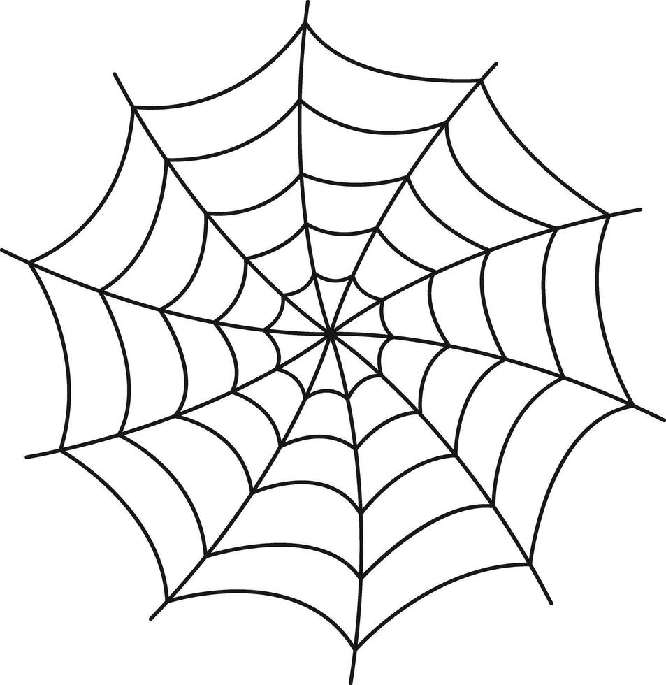Spider Web Halloween Illustration Isolated on White Background, vector