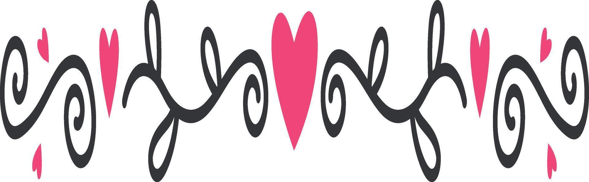 Hand Drawn Romantic Divider in Abstract Design vector
