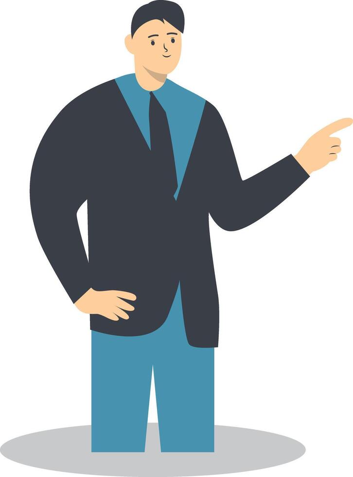 Person Pointing Illustration on White Background. vector