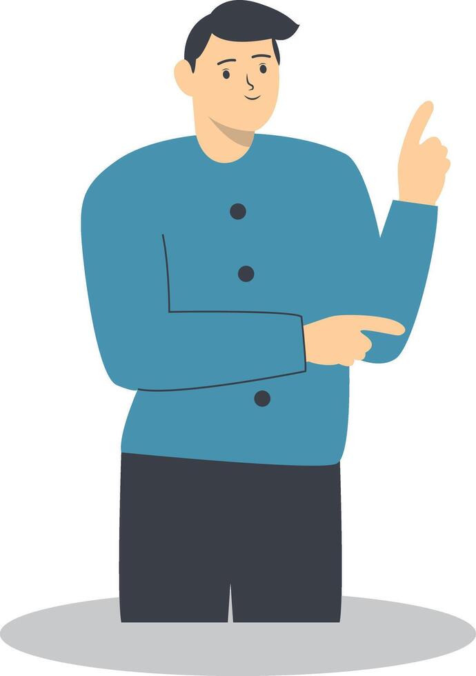 Person Pointing Illustration in Flat Design vector