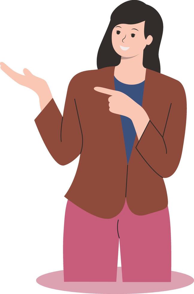 People Pointing Character with Index Finger. Cartoon Character vector