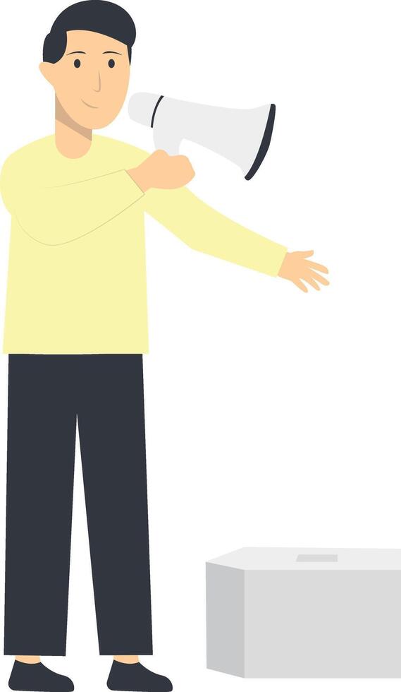 Person Volunteers and Donation Character with Flat Design. vector