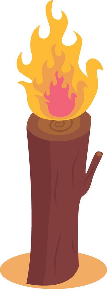Illustration of Wood Bonfire with Flat Design. vector