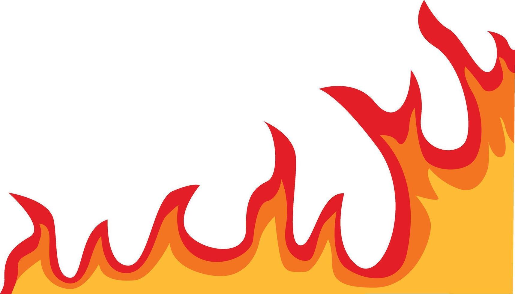 Flame Border Illustration with Cartoon Design, Isolated on White Background. vector