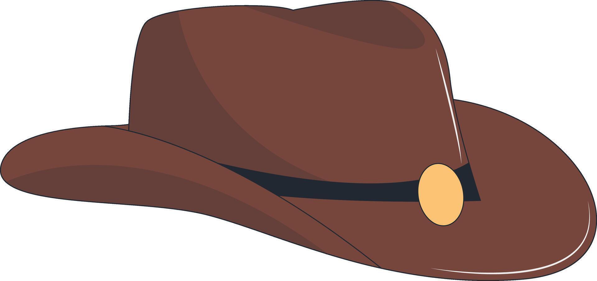 Wild West Cowboy Hat Illustration with Cartoon Design. vector